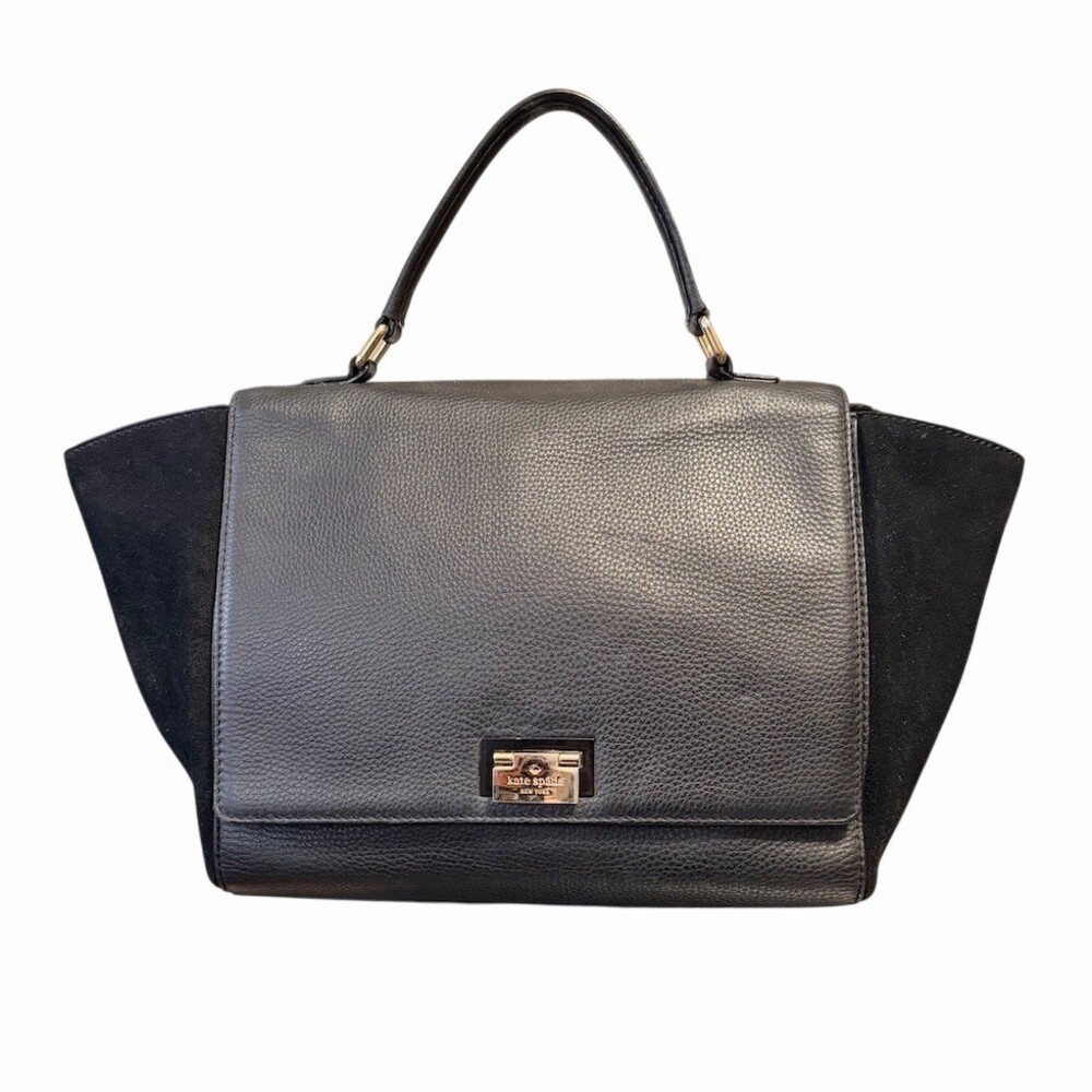 Kate Spade Magnolia Park Laurel Satchel Top Handle Bag Black Turn Lock